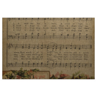 ヴィンテージのクリスマス音楽シートの休日 ファブリック