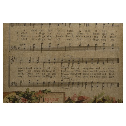 ヴィンテージのクリスマス音楽シートの休日 ファブリック (ヤード)