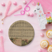 ヴィンテージのクリスマス音楽シートの休日 ペーパープレート (パーティー)