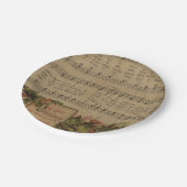 ヴィンテージのクリスマス音楽シートの休日 ペーパープレート (アングル)