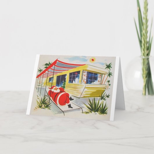 ヴィンテージのクリスマス-サンタのリラックス、 シーズンカード (正面)