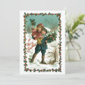 ヴィンテージのクリスマス シーズンカード (スタンド正面)