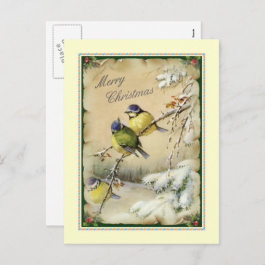 ヴィンテージのクリスマス シーズンポストカード (正面/裏面)