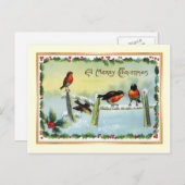 ヴィンテージのクリスマス シーズンポストカード (正面/裏面)