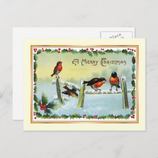 ヴィンテージのクリスマス シーズンポストカード (正面/裏面)