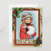 ヴィンテージのクリスマス シーズンポストカード (正面/裏面)