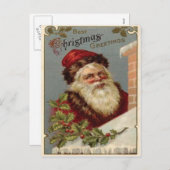 ヴィンテージのクリスマス シーズンポストカード (正面/裏面)