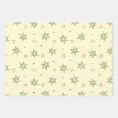 ヴィンテージのクリスマス、トナカイ、格子状、雪片。 ラッピングペーパーシート (正面3)