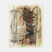 ヴィンテージのクリスマス フリースブランケット (正面)