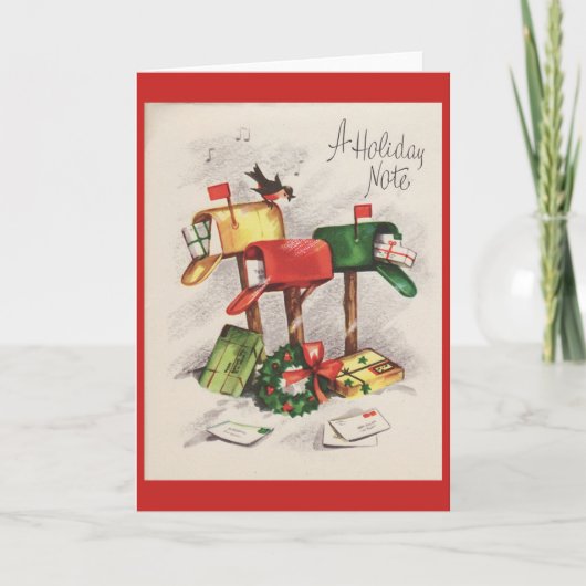 ヴィンテージのクリスマス-休日のノート(中ブランク)、 シーズンカード (正面)