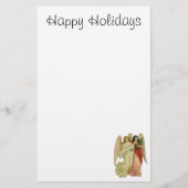 ヴィンテージのクリスマス、型抜きされる旧式でビクトリアンな天使 便箋 (正面)