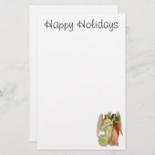 ヴィンテージのクリスマス、型抜きされる旧式でビクトリアンな天使 便箋 (正面/裏面)