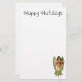 ヴィンテージのクリスマス、旧式でビクトリアンな天使 便箋 (正面/裏面)