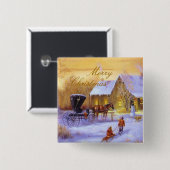 ヴィンテージのクリスマス 缶バッジ (正面&裏面)