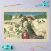 ヴィンテージのクリスマス 薄葉紙 (クラフト)