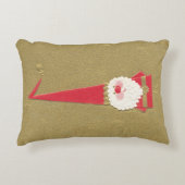 ヴィンテージのクリスマス、金ゴールドのサンタクロースのかわいい格言 アクセントクッション (正面)