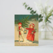 ヴィンテージのクリスマス – 陽気と輝きを持つ シーズンポストカード (スタンド正面)