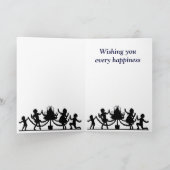 ヴィンテージのクリスマス、雪を通した列車 シーズンカード (内部)