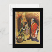 ヴィンテージのクリスマスSint Nicolaas シーズンポストカード (正面/裏面)