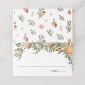 ヴィンテージのクレメンチンと緑の名前の座席表 プレイスカード (外部開封)