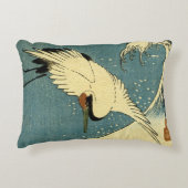 ヴィンテージのクレーンおよび波 アクセントクッション (正面)