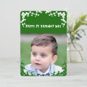 ヴィンテージのクローバー セントパトリックデーの息子/孫 フォト シーズンカード (スタンド正面)