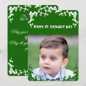 ヴィンテージのクローバー セントパトリックデーの息子/孫 フォト シーズンカード (正面/裏面)