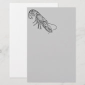 ヴィンテージのグラフィックのロブスター 便箋 (正面/裏面)