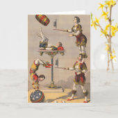 ヴィンテージのグラフィックプリントアクロバティック行為。 カード (黄色い花)