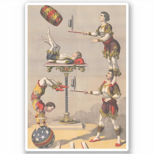 ヴィンテージのグラフィックプリントアクロバティック行為。 シール (正面)