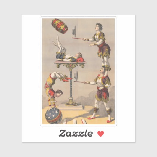 ヴィンテージのグラフィックプリントアクロバティック行為。 シール (シート)