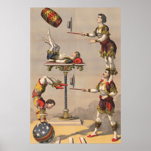 ヴィンテージのグラフィックプリントアクロバティック行為。 ポスター (正面)