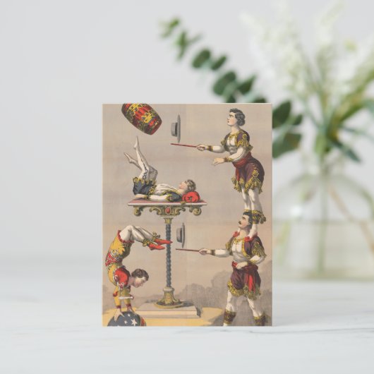 ヴィンテージのグラフィックプリントアクロバティック行為。 ポストカード (スタンド正面)