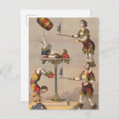 ヴィンテージのグラフィックプリントアクロバティック行為。 ポストカード (正面/裏面)