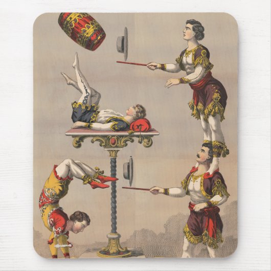 ヴィンテージのグラフィックプリントアクロバティック行為。 マウスパッド (正面)