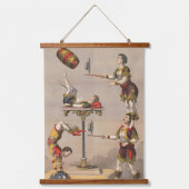 ヴィンテージのグラフィックプリントアクロバティック行為。 吊り下げ型タペストリー (正面)