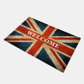 ヴィンテージのグランジなイギリスの旗の英国国旗の歓迎された家 ドアマット (アングル)
