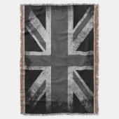 ヴィンテージのグランジなイギリスの旗 スローブランケット (正面縦)