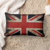 ヴィンテージのグランジなイギリスの旗 ランバークッション (ブランケット)