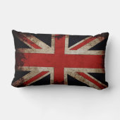 ヴィンテージのグランジなイギリスの旗 ランバークッション (裏面)