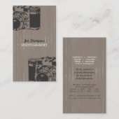 ヴィンテージのグランジなカメラの写真撮影の名刺 名刺 (正面/裏面)