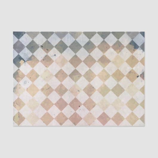 ヴィンテージのグランジなタイルパターン 薄葉紙 (正面)