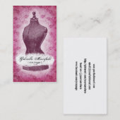 ヴィンテージのグランジなピンクのファッションビジネスカード 名刺 (正面/裏面)