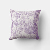 ヴィンテージのグランジな紫色の白いダマスク織の上品の壁紙 クッション (裏面)