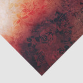 ヴィンテージのグランジな花の火の赤はバラアートな衰退しました 薄葉紙 (詳細)