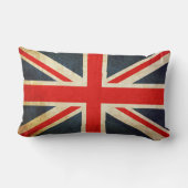 ヴィンテージのグランジな英国国旗イギリスの旗 ランバークッション (裏面)