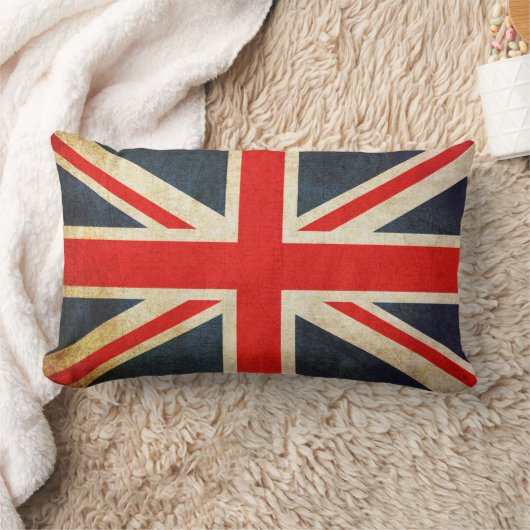 ヴィンテージのグランジな英国国旗イギリスの旗 ランバークッション (ブランケット)