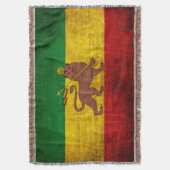 ヴィンテージのグランジなRastafarianの旗 スローブランケット (正面縦)