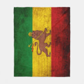 ヴィンテージのグランジなRastafarianの旗 フリースブランケット (正面)