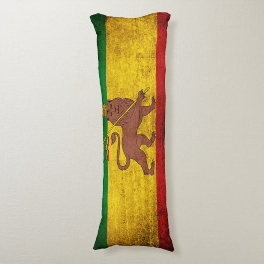 ヴィンテージのグランジなRastafarianの旗 ボディピロー (正面縦)